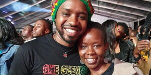 Boniface Mwangi with his wife Njeri Mwangi.