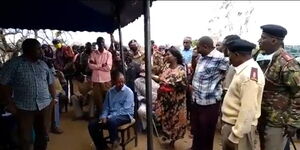 Screengrab of a mother storming a security meeting in Moyale on June 10, 2020