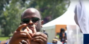 Bornventure Gamba puts a ring on his lover Naomi Andanje's finger during their wedding Ceremony on Saturday, November 21, 2020.