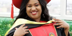 Broadcast Journalist Wambui wa Muturi in graduation attire