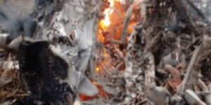 Burning Remains of an Aircraft After Crashing in Ndabibi Naivasha on July 12, 2020
