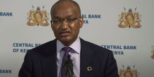 CBK Governor Patrick Njoroge speaking during a press conference on March 30, 2021