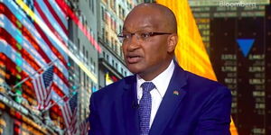 CBK Governor Patrick Njoroge during past interview with Bloomberg.