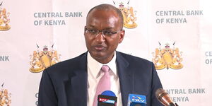 Central Bank of Kenya Governor Patrick Njoroge addresses a news conference at the Central Bank's buildings on Tuesday, May 28, 2019.