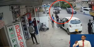 Screenshot showing an abduction of a businessman at a Nairobi estate on Wednesday February 2, 2022