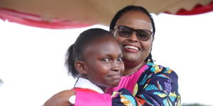 CJ Martha Koome hugs Lucy Njoki during a surprise visit at the Loreto High School, Limuru on Sunday, May 22, 2022..jpg