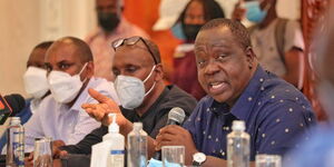 CS Fred Matiang'i before a parliamentary committee in Mombasa on August 13, 2021
