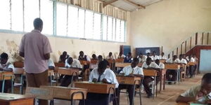 A file image of a Maths contest held at St. Brigid's Girls' High School, Trans Nzoia.