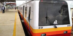 A train in the revamped Nairobi Commuter Rail system