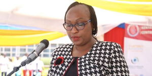 Acting Nairobi Governor Anne Kananu speaking at a past event in March 2018.