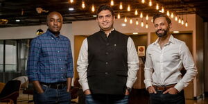 Craydel co-founders John Nguru (left) Manish Sardana (centre) and Shayne Aman Premji. 