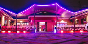 The entrance to Blacky'z entertainment Lounge located at Hurlingham area in Nairobi County.
