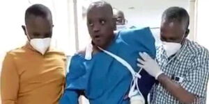 Dennis Itumbi being attended to at the Hospital on December 31, 2021.