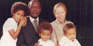 Charles Njonjo, his wife Margaret Bryson and his three children:  Wairimu Njonjo, Mary Wambui Njonjo and Josiah Njonjo.