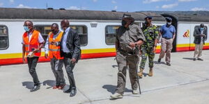 President Uhuru Kenyatta inspecting the Naivasha Inland Container Depot (ICD) on Wednesday, January 12.