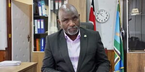 Kisumu Governor Anyang' Nyong'o's Chief of Staff Abdallah Kassim at his office.