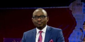 Ex-NTV news anchor Daniel Mule posing for a photo inside the station's studio in August 2021