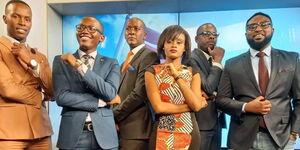 A lineup of former Switch TV news anchors and presenters.