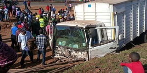 A lorry rams into a crowd at Ndenderu shopping centre on Sunday, March 13.