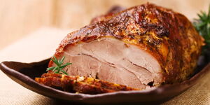 A slice of roasted pork