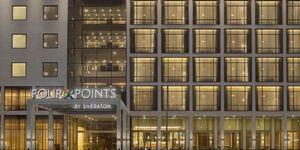 The entrance of the Four Points by Sheraton Nairobi Airport hotel.