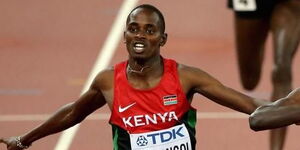 Kenyan athlete Elijah Manangoi finishes second at the IAAF World Championships in Beijing, China. 
