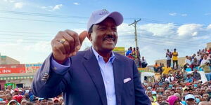 Wiper party leader Kalonzo Musyoka addresses a rally on May 15, 2022. 