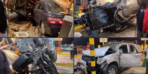 A grisly road accident along the Nairobi Expressway Mlolongo Toll station involving multiple vehicles on Saturday, June 25, 2022. 