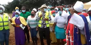 Kirinyaga Women Rep Wangui Ngirici and Interior PS Karanja Kibicho break into dance on Wednesday, March 17.
