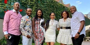 From left to right: Chris Kirwa, Kabi wa Jesus, Kate Kirwa, Amina Chao, Milly wa Jesus and Jalang'o.