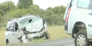 The car accident along the Nyahururu-Nyeri road at Solio ranch on May 8, 2021.