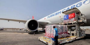 Cargo plane carrying donations from Kenya to Turkey