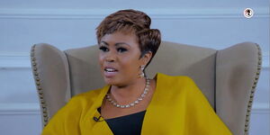 Caroline Mutoko addresses guests on her show on February 4, 2020.