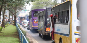  Cars in traffic along Uhuru Highway, Nairobi