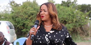 Laikipia Woman Representative Cate Waruguru at AIPCA Mwiyogo on November 5.
