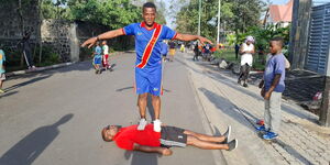 Chams Media founder Alex Chamwada (lying down with Red Tshirt) and colleague during the exercise in Goma, DRC on Sunday, November 22, 2020.