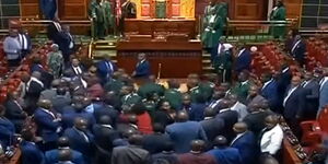 Chaos in Parliament as Kenya Kwanza and Azimio MPs fight over maze on Thursday, October 6, 2022.