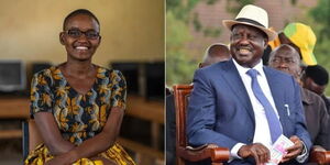 A collage of 2022 CNN Heroes Award winner Nelly Cheboi and ODM leader Raila Odinga.