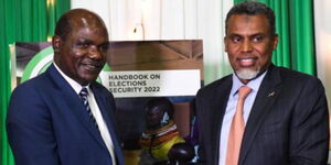 IEBC chairperson Wafula Chebukati and DPP Noordin Haji at a past event.