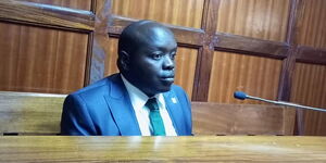 Nandi Senator Samson Cherargei in court on Monday, March 28, 2022