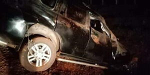 The aftermath of an accident involving Nandi Senator Samson Cherargei on Friday, June 5, 2020