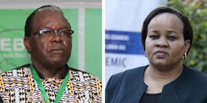 Collage of former IEBC commissioner Justus Nyang'aya and Vice Chairperson Juliana Cherera.
