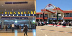 Photo collage of China Square a shopping hub inside UniCity Mall