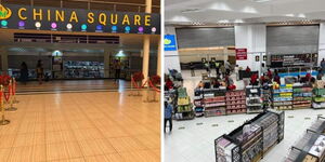 Photo collage of China Square, a shopping hub inside UniCity Mall, which is owned by Kenyatta University.