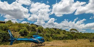 Helicopter landing in a conservancy. Photo: Facebook