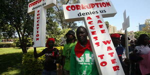 Civil society activists in a procession against corruption in Nairobi in 2015.
