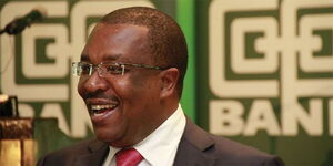 Undated image of Co-operative Bank CEO Gideon Muriuki giving an address at a past event.