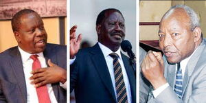 Collage of Matiangi Raila and Michuki