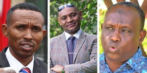 A Photo Collage of Nyali MP Mohamed Ali, Thika MP Patrick Wainaina and Isiolo Governor Mohamed Kuti