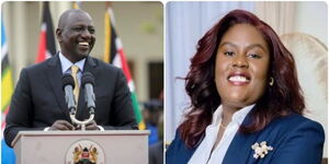 Collage of William Ruto and Winnie Odinga